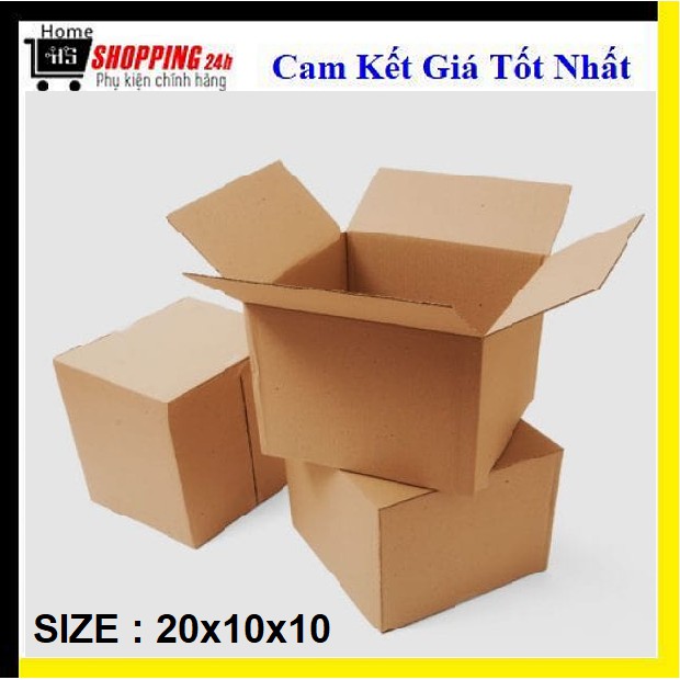 Bộ 10 thùng Carton 20x10x10 thiết kế tối ưu khi vận chuyển, đảm bảo hàng hóa được bảo vệ an toàn. homeshopping24h
