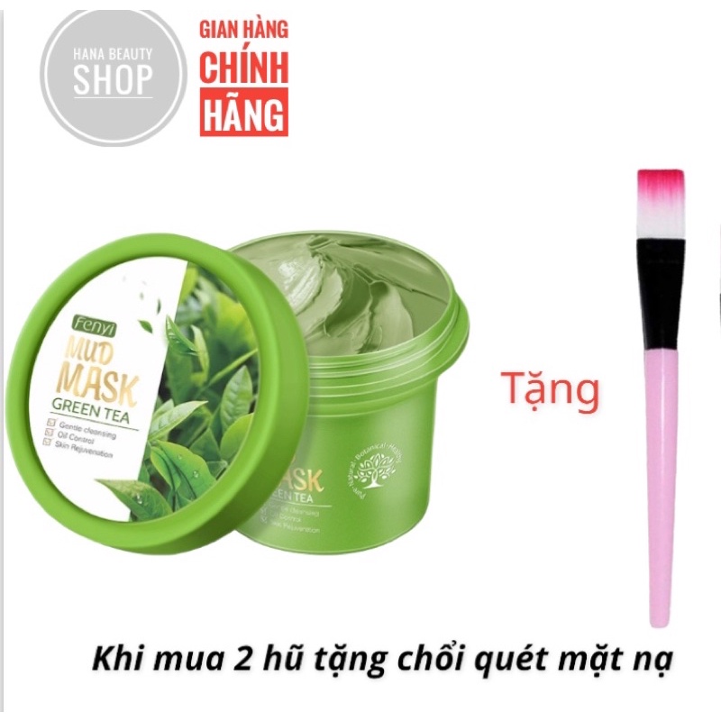 Mặt Nạ Bùn Trà Xanh Làm Sạch Mụn Đầu Đen Kiềm Dầu Làm Sáng Da Fenyi 100g