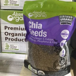 HẠT CHIA ÚC 1KG BỊCH TÍM CÓ ĐÈN SOI LOGO DƯỚI ĐÁY CHIA