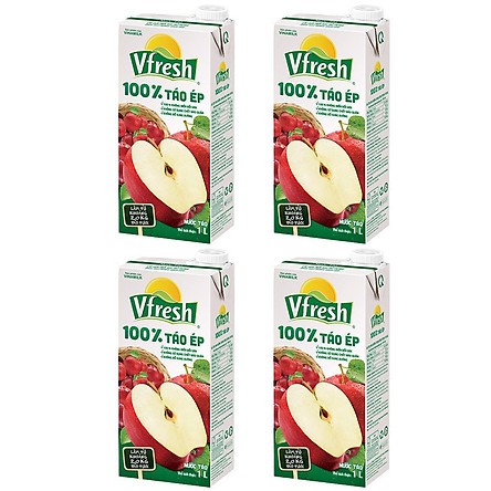 NƯỚC VFRESH TÁO ÉP 100% - HỘP GIẤY 1L