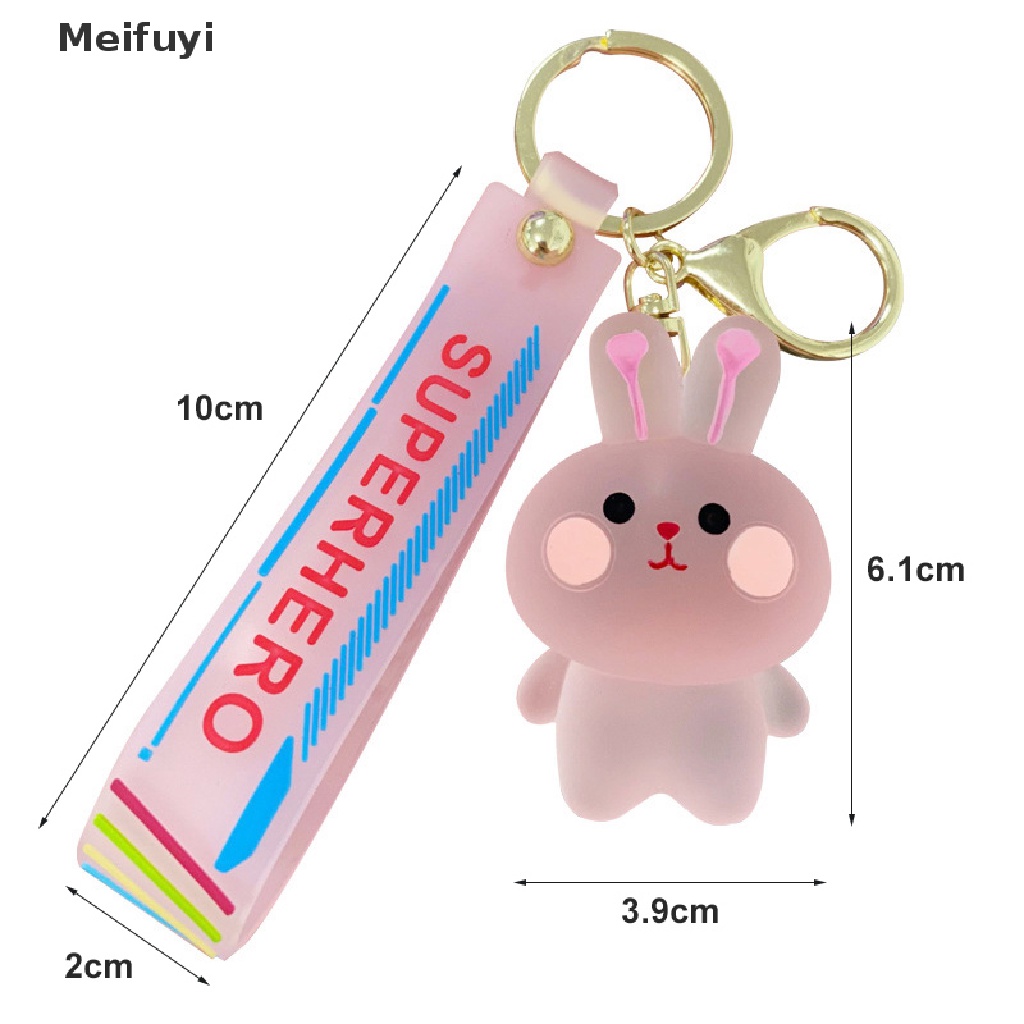 Móc khóa trong suốt hình động vật hoạt hình dễ thương