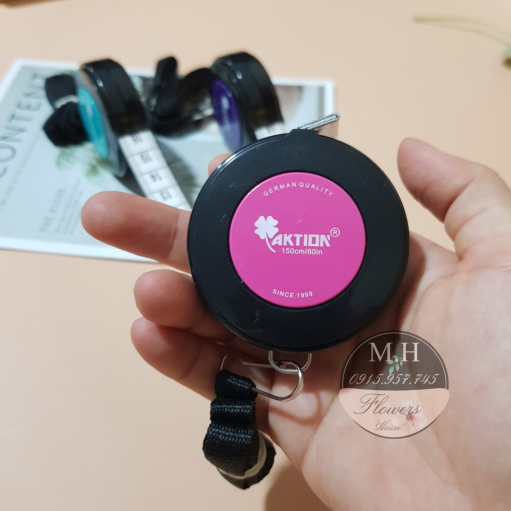 Thước dây cuộn may đo quần áo, loại co rút tự động hàng Đức cao cấp, dùng để lấy số đo cơ thể, Maihoaflower
