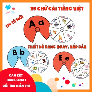 [Học liệu Montessori] Đĩa xoay học bảng chữ cái Tiếng Việt