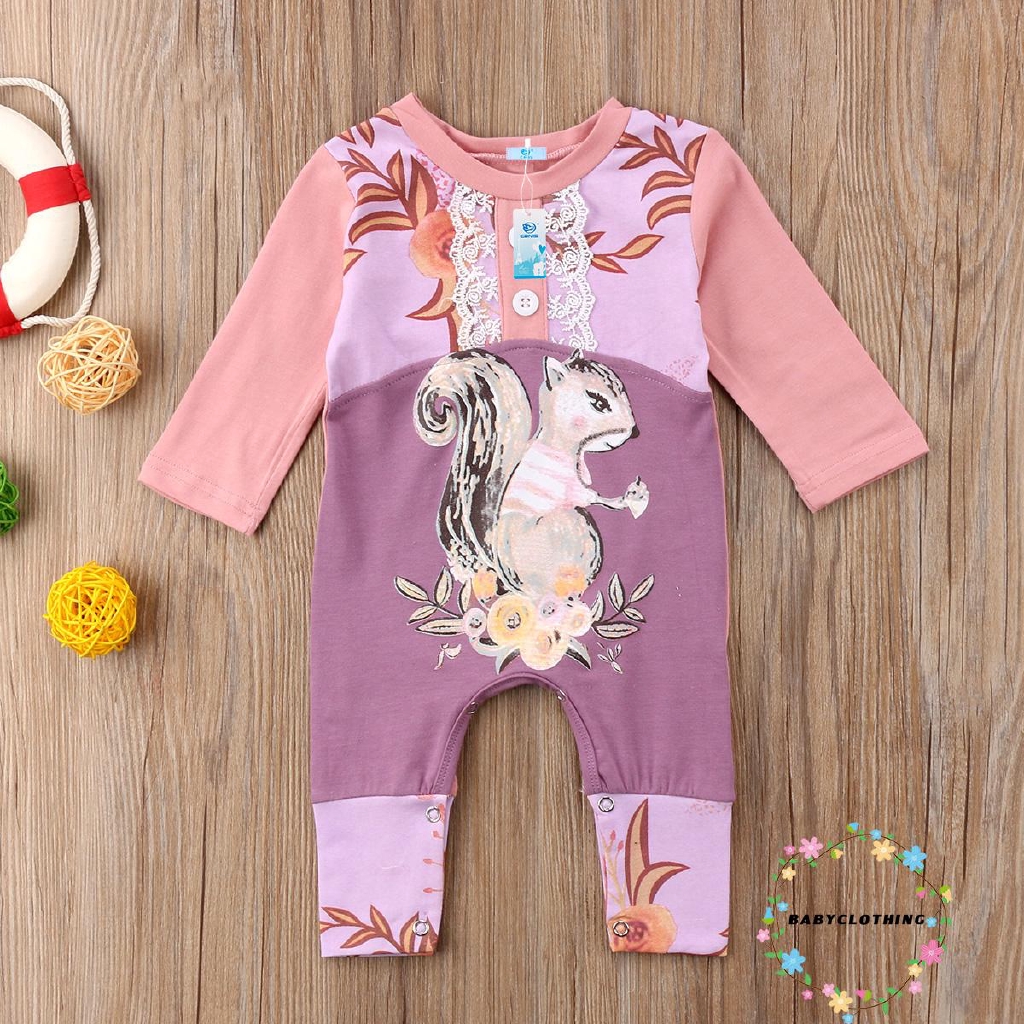 ღWSVღFloral Infant Kid Toddler Baby Girl Lace Clothes Bodysuit Romper Jumpsuit Outfit