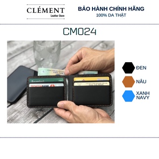Ví da nam cao cấp, bóp ví nam da bò thật Clément – CM024 - BH 12 tháng - Full box
