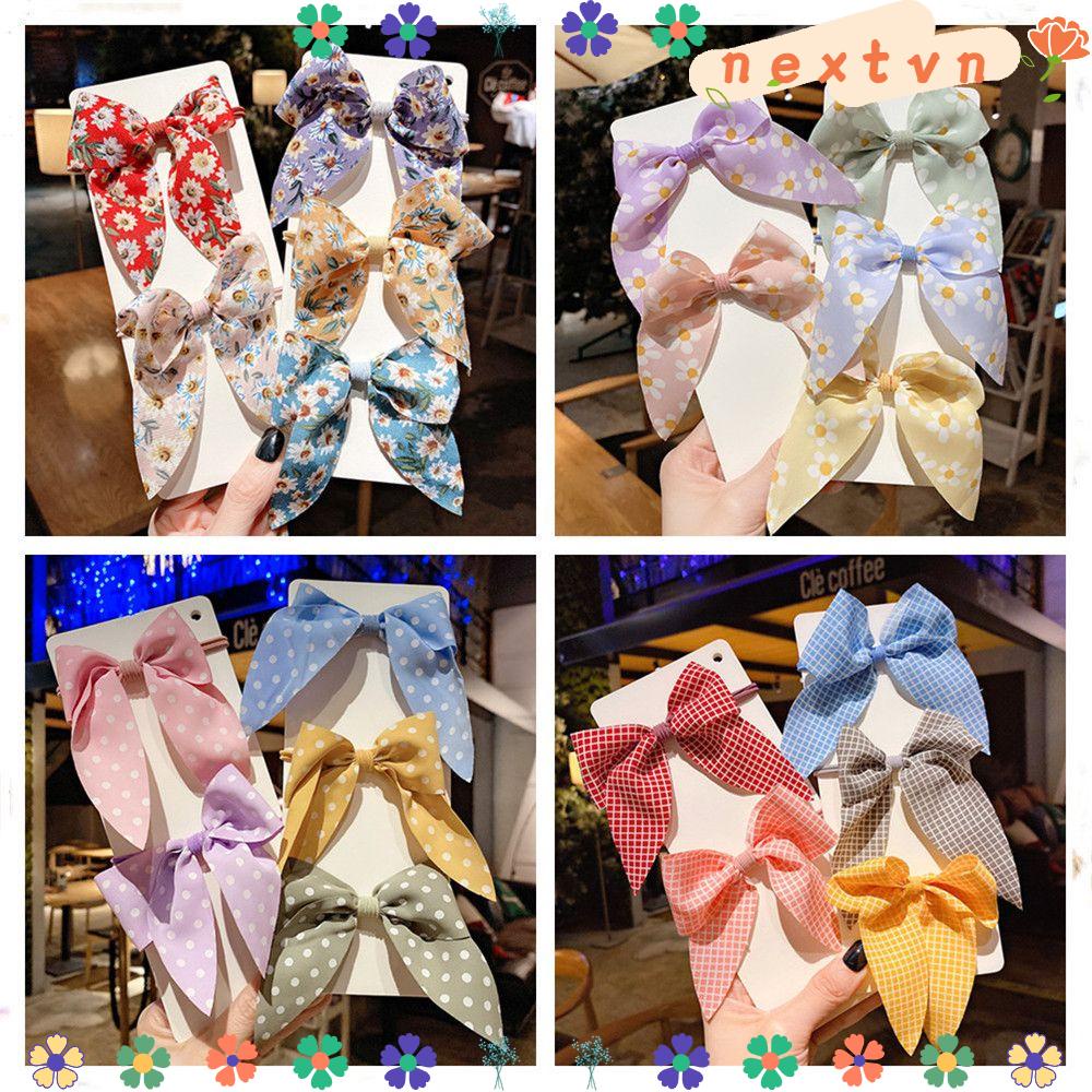 Dây buộc tóc co giãn thắt nơ ruy băng thời trang Hàn Quốc cho nữ