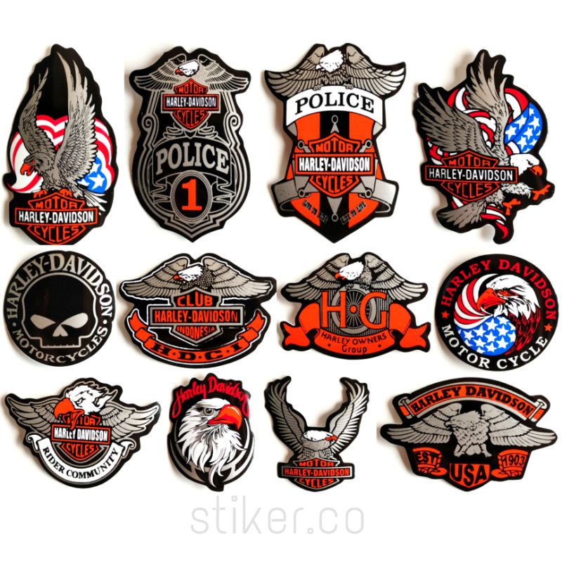 Miếng Dán Trang Trí Xe Harley DAVIDSON Kích Thước 7X9Cm