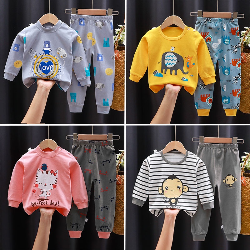 Bộ đồ lót giữ nhiệt trẻ em mới 2021 cộng thêm nhung dày dặn bé trai và bé gái quần áo ấm bán buôn thu đông