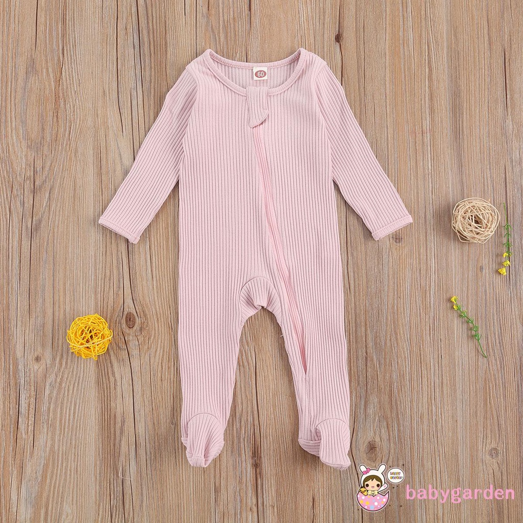 Jumpsuit Tay Dài Hoạ Tiết Kẻ Sọc Cho Bé 0-6 Tháng Tuổi