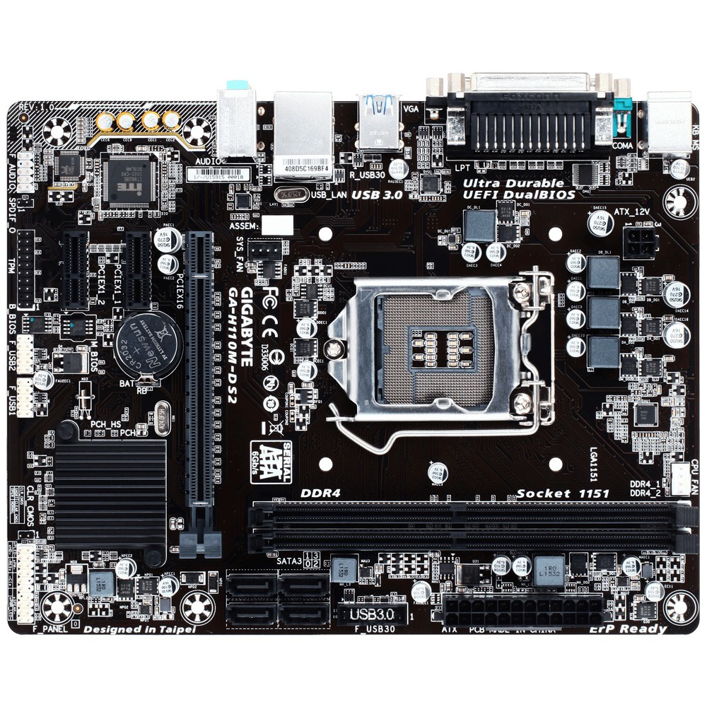 Mainboard Gigabyte H110M-DS2 (SK1151, 2*DDR4, VGA)