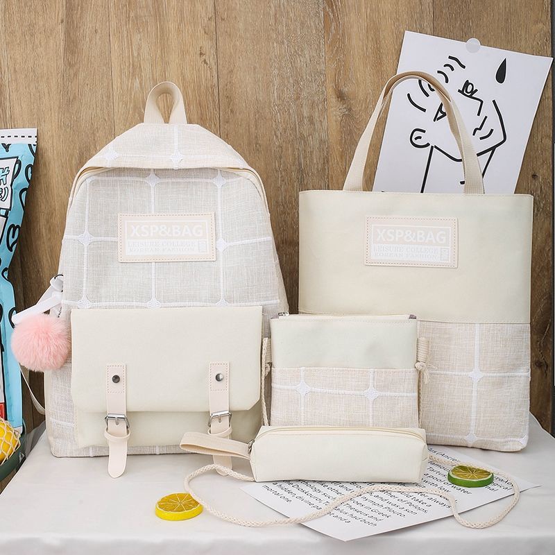 Set Ba Lô+Túi Đeo Chéo+Balo Vải Canvas Xinh Xắn Cho Nữ