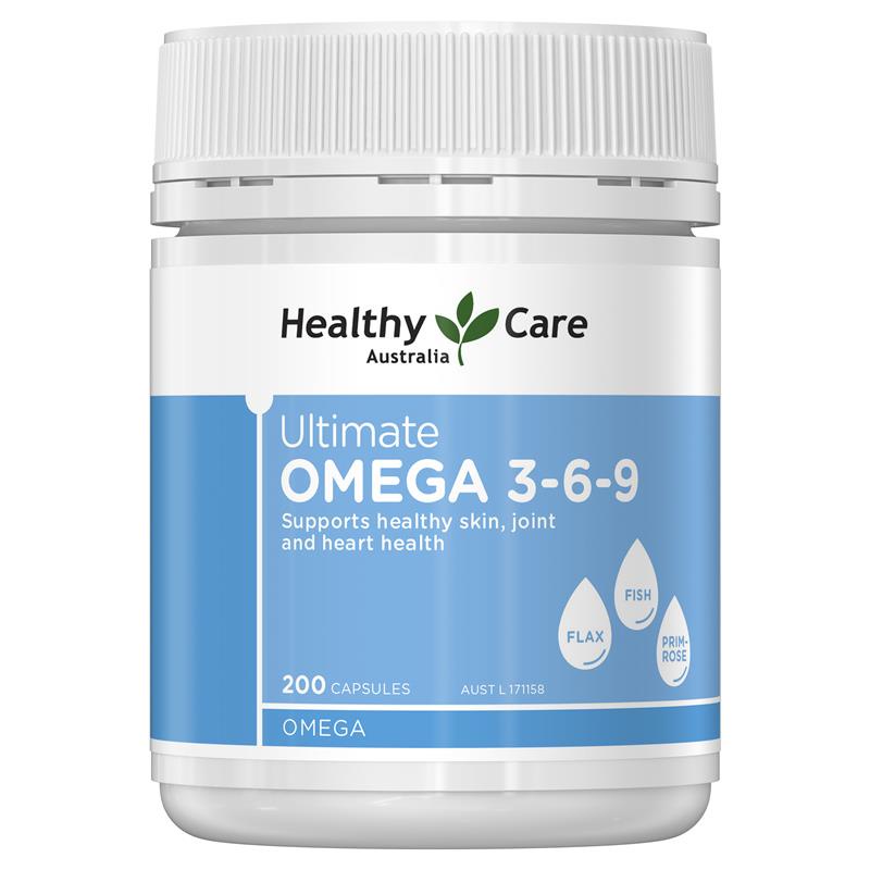 [Hàng chuẩn Úc] Viên uống dầu cá Healthy Care omega 3 6 9 ultimate 200 viên hỗ trợ tim mạch, huyết áp của Úc