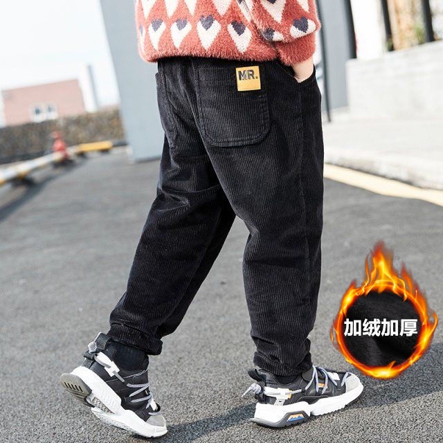 Quần Dài Vải Nhung Dày Dặn Phong Cách Mới 2022 Cho Bé Trai