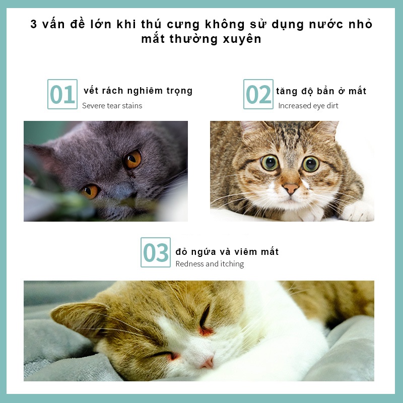Nước nhỏ mắt cho chó mèo Hipipet Eye Drops chiết xuất từ thực vât an toàn thú cưng -120ml