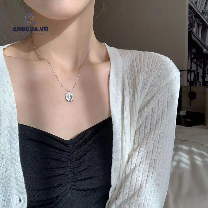 ✨✨Vòng cổ mặt đá mắt mèo phong cách retro thời trang cho nữ