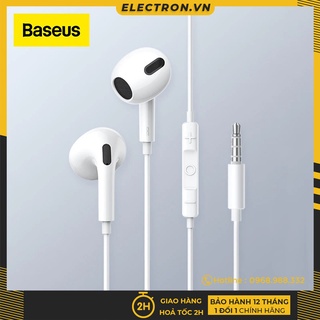 Tai nghe có dây Baseus Encok H17/H19 Wired Earphone 3.5mm 1.2m , tích hợp micro đàm thoại chất lượng cao