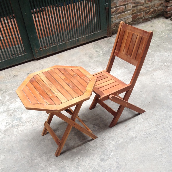 Bộ bàn ghế gỗ mini ban công, sân thượng, bộ bàn ghế cà phê vỉa hè giá rẻ