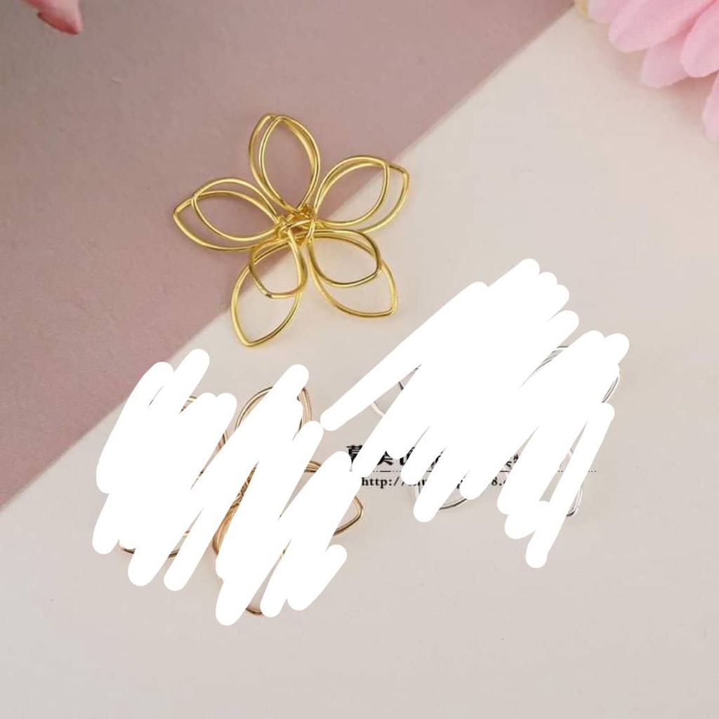 (1 cái)Phiến hoa rỗng 2 lớp 35mm, Nguyên liệu làm trang sức cổ trang, Nguyên liệu diy