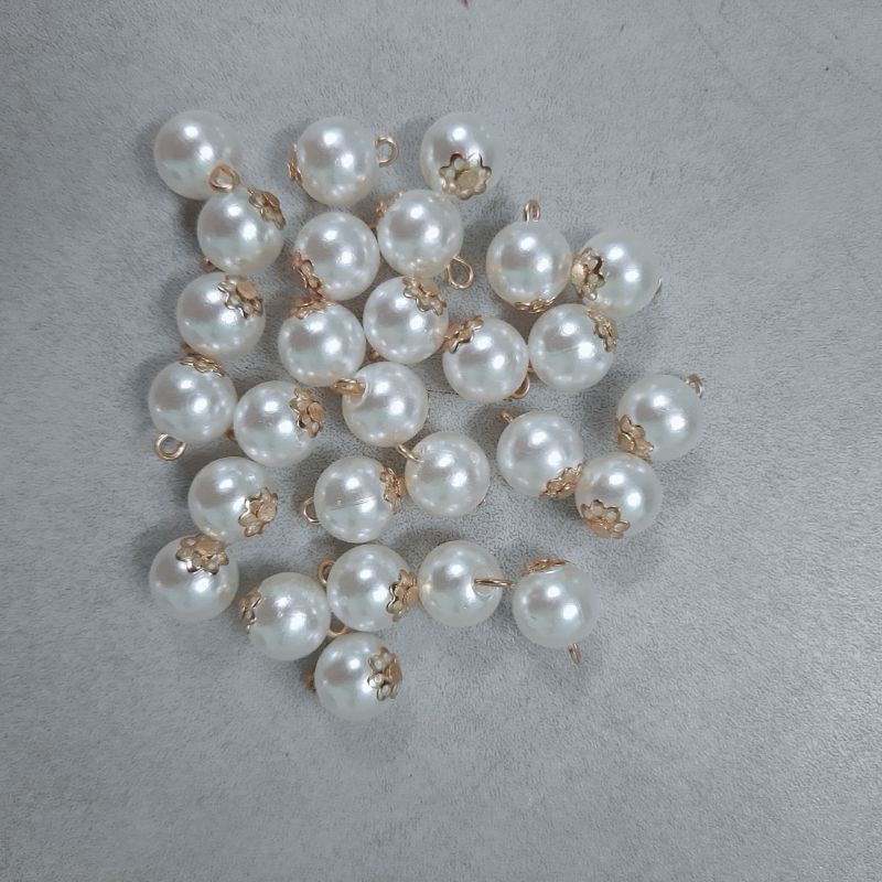 Set 50 hạt trai treo làm nơ, treo trâm cài, size to 10mm/hạt