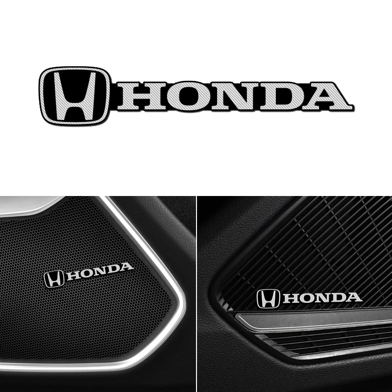 Bộ 4 Miếng Dán Loa 3D Bằng Nhôm Cho Mugen Honda City Brio Civic Accord CRV HRV