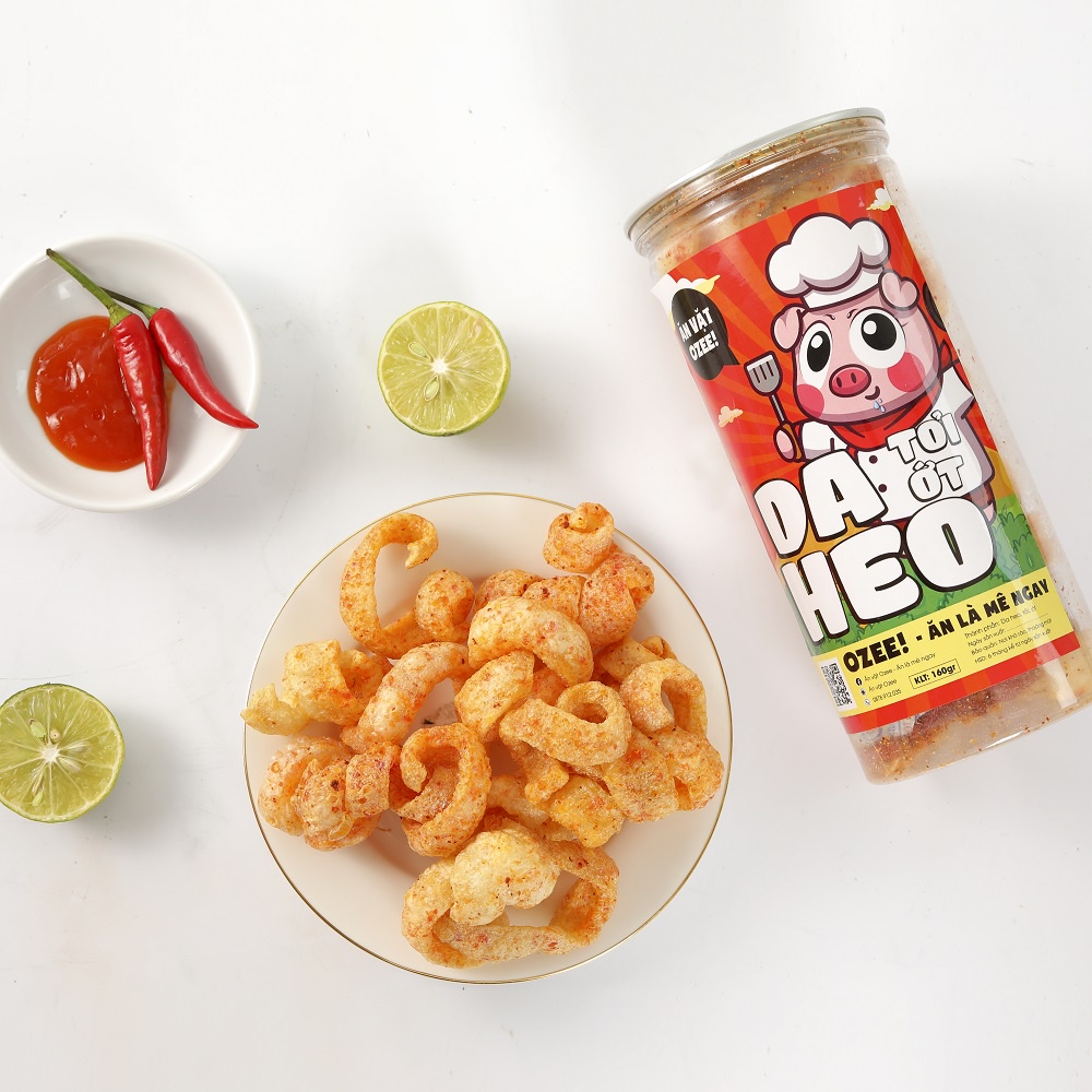 [Mã GROXUAN1 giảm 8% đơn 150K] Da heo tỏi ớt Ozee hộp 160g siêu ngon đồ ăn vặt Hà Nội | BigBuy360 - bigbuy360.vn