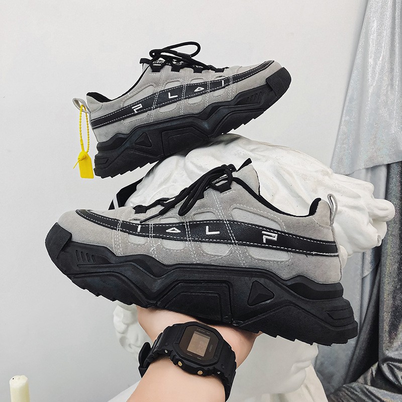 Giày thể thao nam cao cấp 2022- Tăng chiều cao 5cm Mã Black Trips 01