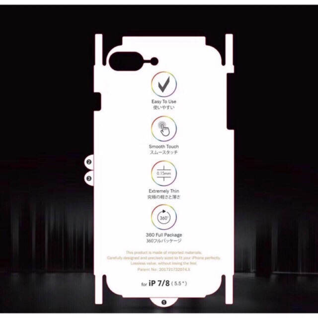 Miếng Dán Mặt Lưng PPF Dành Cho IPhone 7 plu 8 plus