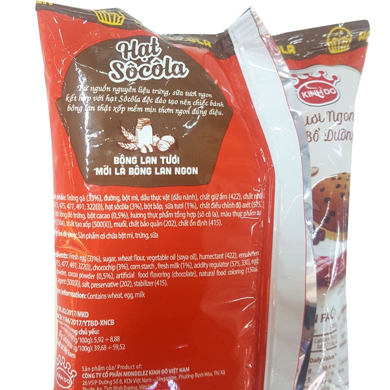 30 bánh bông lan tươi Kinh Đô vị socola gói 60g