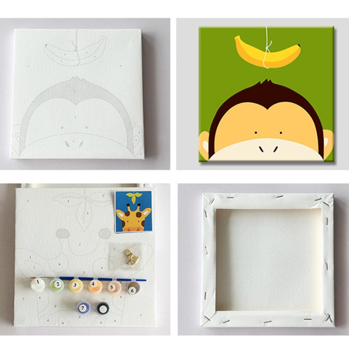 Bộ Tranh Sơn Dầu 20x20cm Tự Làm Hình Hoàng Hôn S001