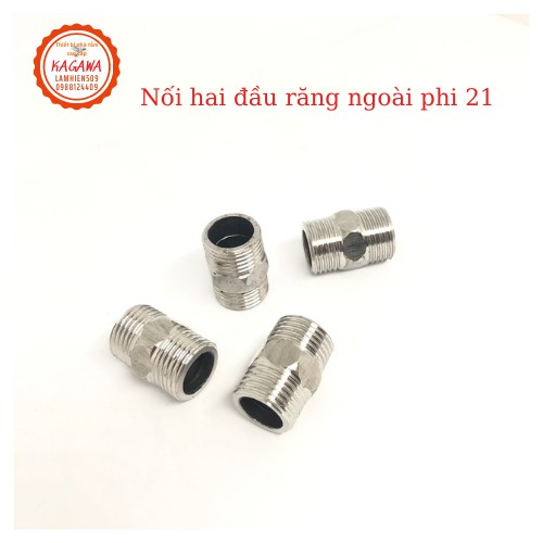 Bộ 4 cái Nối 2 đầu răng ngoài phi 21 inox 100% không lo gỉ sét