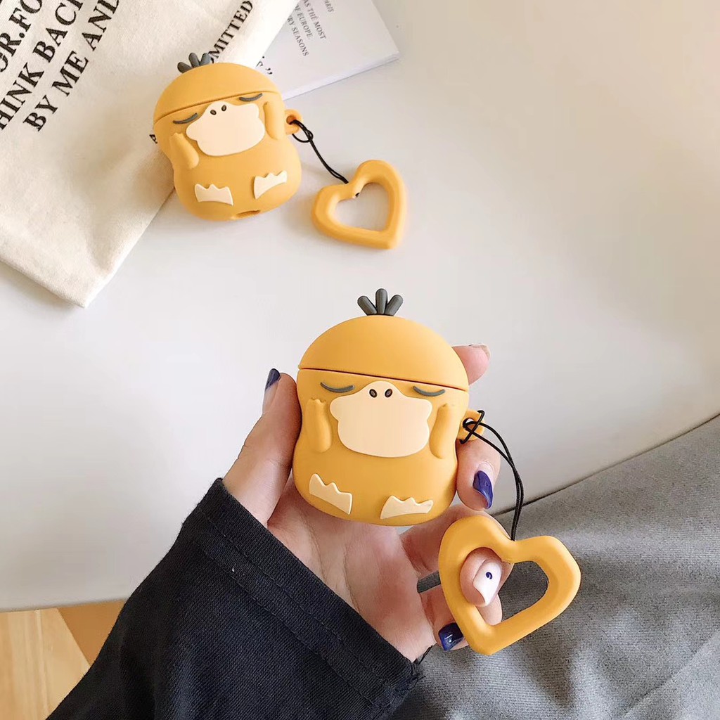 Mềm Silicone Airpods 1/2/Pro - Dễ thương Pokemon 3D Psyduck Case phù hợp cho Apple Airpods 1/2/Pro #HG090