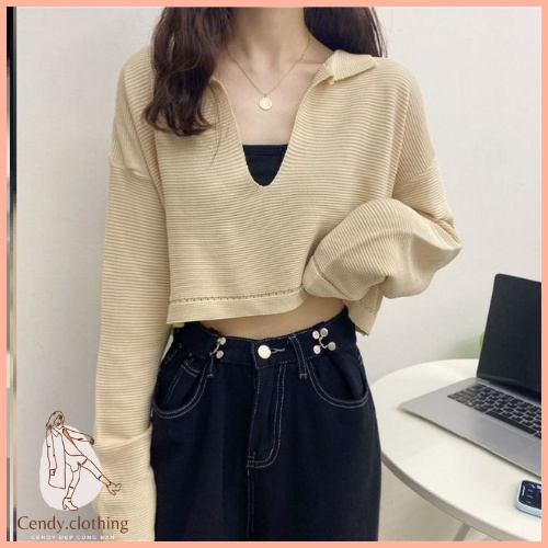 Áo Len Cổ Khoét Dài Tay CD116