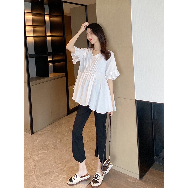 Quần bầu thời trang công sở ống loe xẻ gấu chất UMI cao cấp mặc tôn dáng QB5566