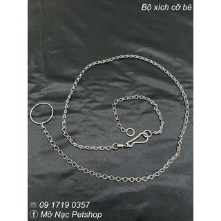 BỘ DÂY XÍCH INOX ( VÒNG CỔ + DÂY DẮT ) - CỠ BÉ