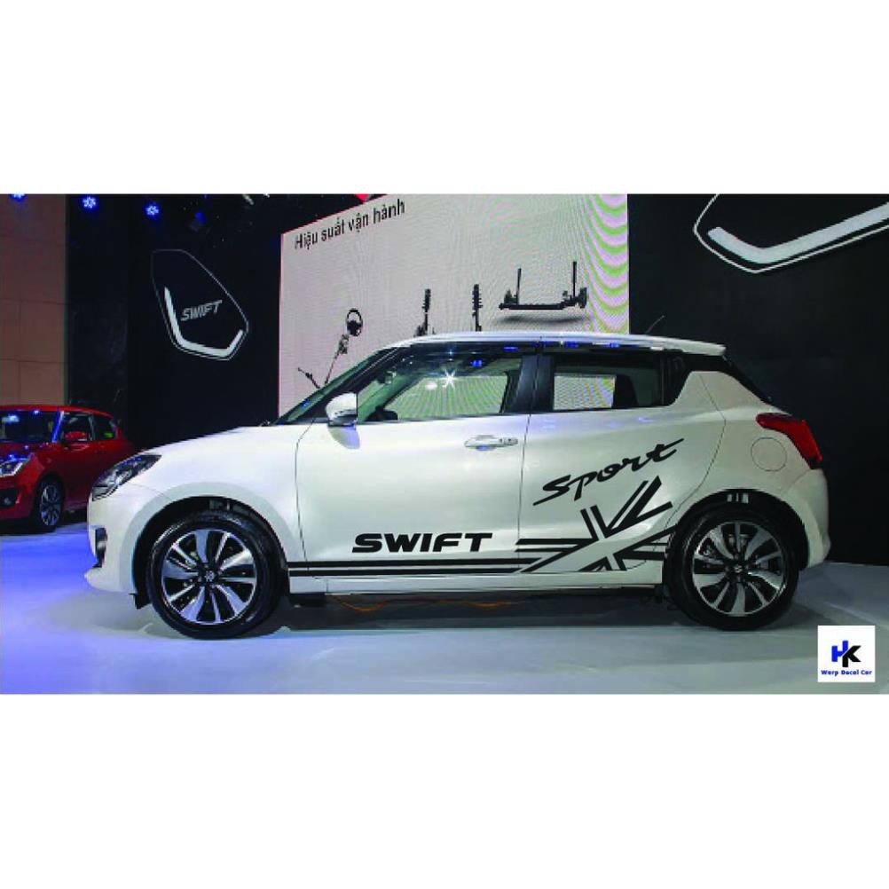 Tem xe SUZUKI SWIFT dán 2 bên sườn - tem xe ô tô giá rẻ hà nội- decal Swift decal_oto