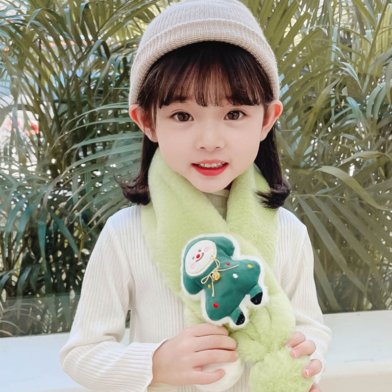 Khăn Choàng Cổ Bằng Vải Bông Dày Dặn Giữ Ấm Mùa Giáng Sinh Cho Bé