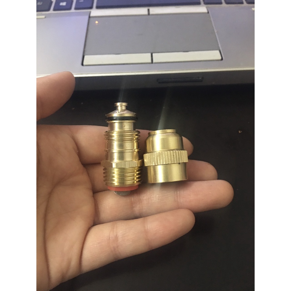 Béc tưới đồng 2 trong 1 chân ren 21mm có kèm lọc, Béc đồng tưới 2 trong 1 chân ren 21mm có kèm T, cút, nối