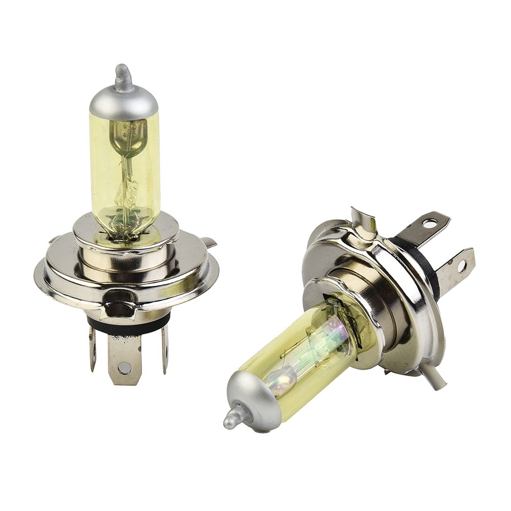 Set 2 Bóng Đèn Pha Xenon H4 55W 5000K Ánh Sáng Vàng Chống Thấm Nước Dành Cho Ô Tô