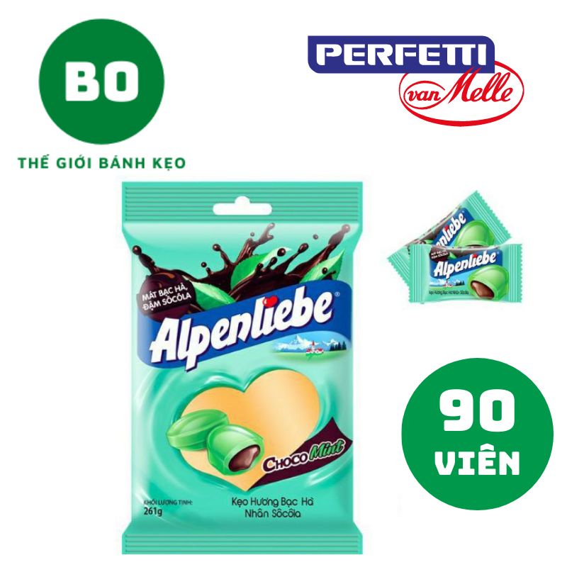 Kẹo Cứng Alpenliebe Chocomint Bạc Hà Nhân Socola [GÓI 90 VIÊN]