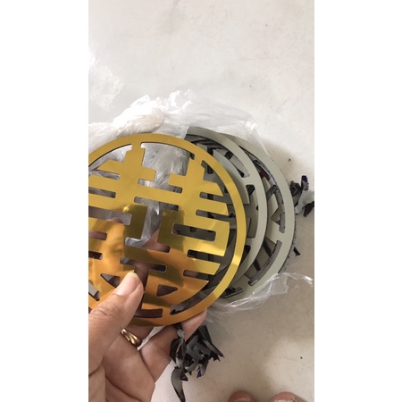 Phụ kiện cưới, phụ kiện trang trí chữ hỷ óng ánh