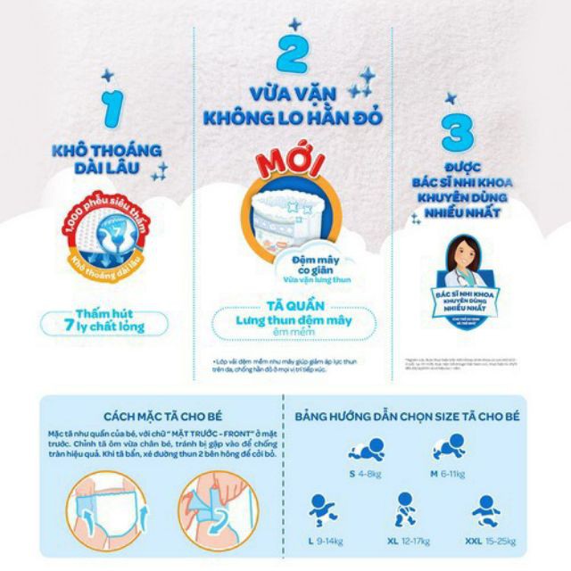 Tã bỉm quần/dán Huggies Dry Newborn 74 + 8 / S88 + 8  / M76 + 8 / L68 + 8 / XL62 + 8 / XXL56 + 8 mới