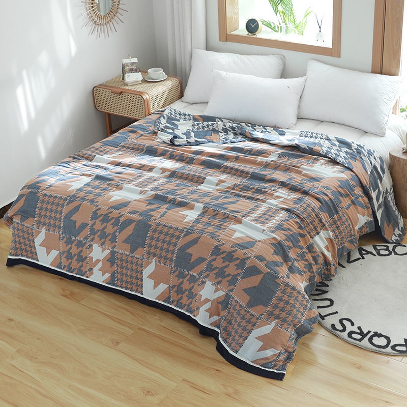 Bamboo fiber European towel quilt summer cool quilt thin air conditioning quilt gauze single double pure cotton adult blanket summer