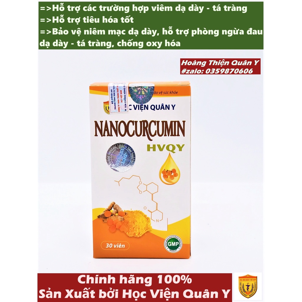 Nano Curcumin Học Viện Quân Y - Đẹp Daphòng Ngừa Námtinh Chất Nghệ.