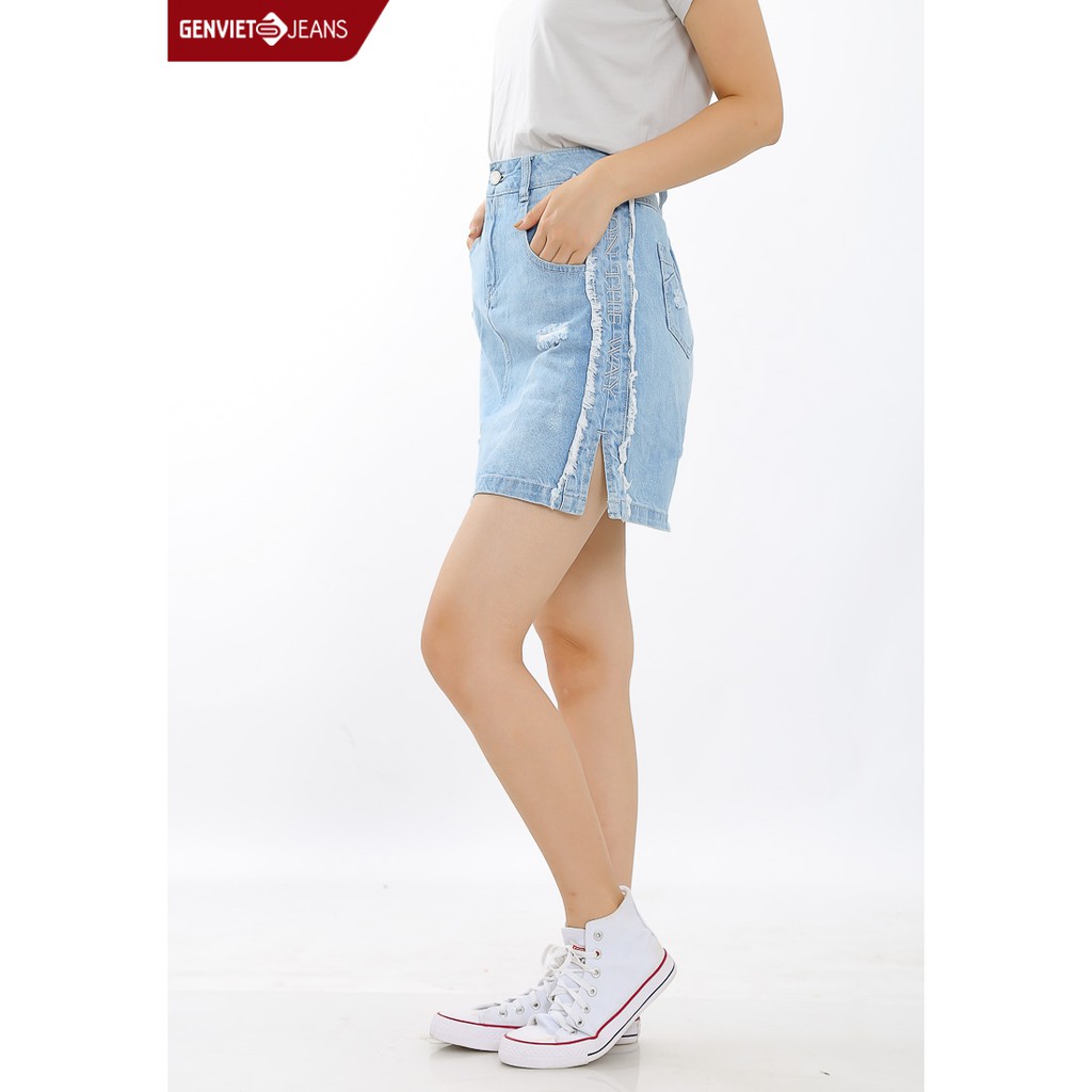 [Mã FASHIONMALLT4 giảm 15% đơn 150k] Zuýp jeans dáng A Nữ TJ328J493 GENVIET | BigBuy360 - bigbuy360.vn