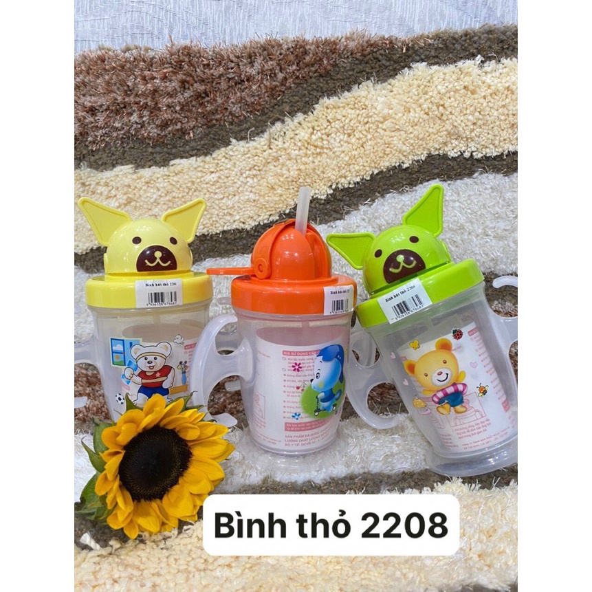 Bình Hút Tai Mèo/ bình hút gấu/ bình hút mèo Tập Uống Cho Bé
