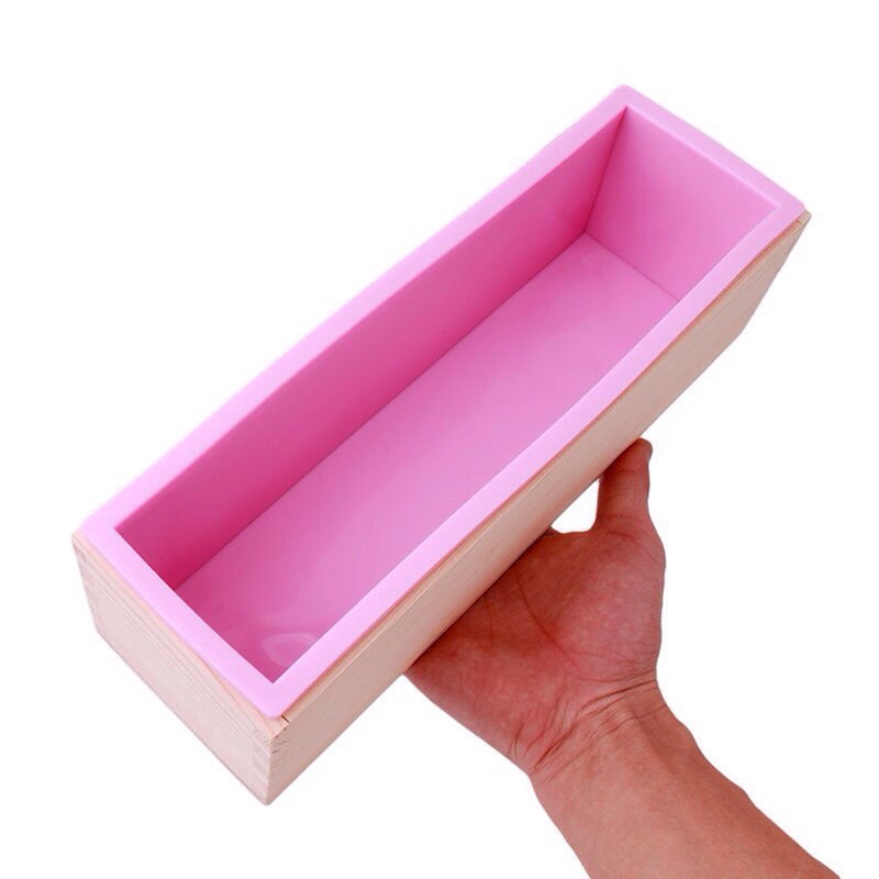 [Giá gốc] Khuôn Gỗ Làm Xà Phòng Hình Chữ Nhật Bao Gồm Khuôn Silicon 1.2KG - Silicone Loaf and PVC box rectangle SavonA