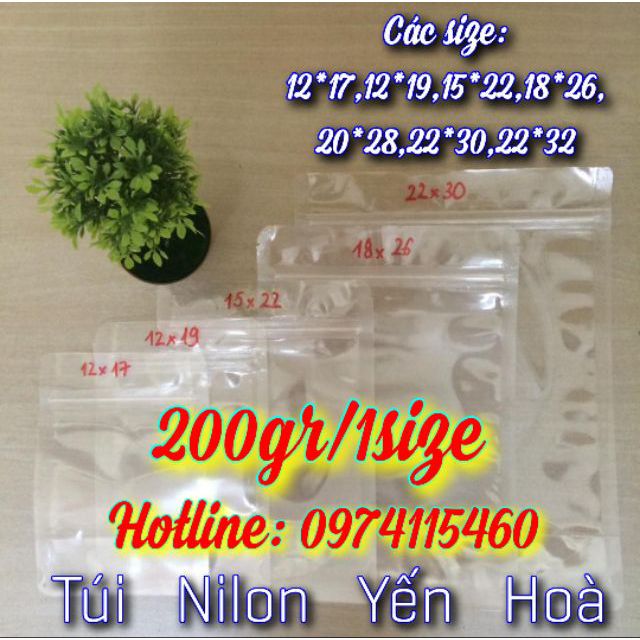 200gr túi zip đáy đứng hai mặt trong (size tùy chọn)