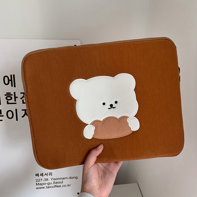 TÚI ĐỰNG IPAD/LAPTOP LÓT NHUNG MỀM MỊN BAMBOO BEAR - TÚI ĐỰNG CHO CÁC DÒNG 11INCH, 13INCH,15INCH