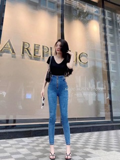 QUẦN JEAN CẠP SIÊU CAO DÂY XÍCH