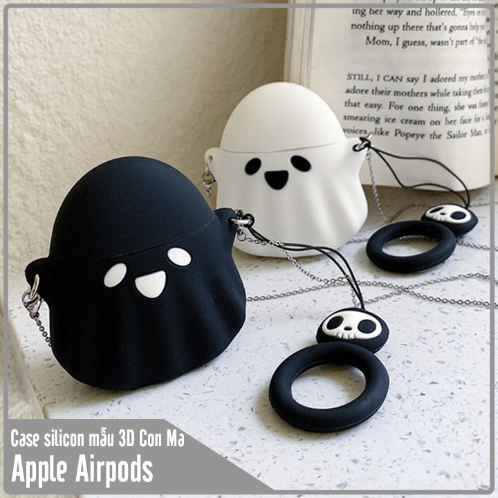 Vỏ silicon cho tai nghe Airpods mẫu 3D Con Ma